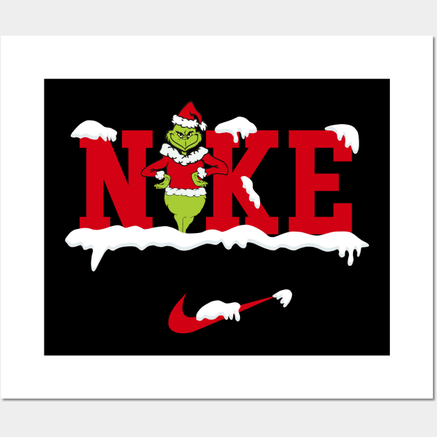 Funny Christmas Grinch Nke Christmas Grinch Snow Wall Art by Archer Expressionism Style